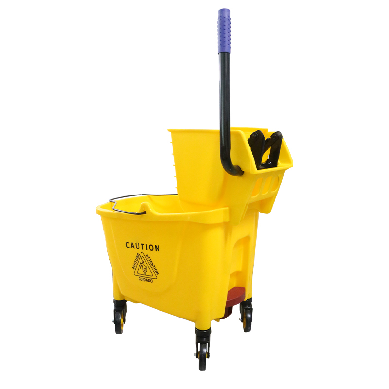 New Plastic 32L Deluxe Wringer Mop Bucket Easy Clean Trolley Cart Squeeze Mop Bucket With Pedal