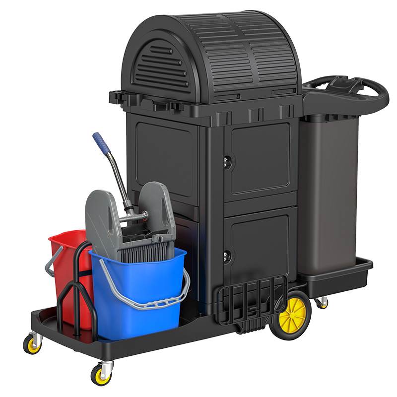 KH08190 Multifunction Restaurant hotel cleaning trolley cart Janitor cart Service cart with mop Bucket