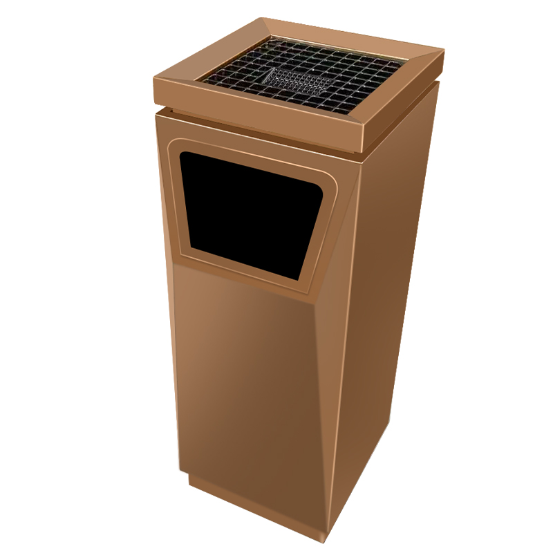 Standing Stainless Steel Trash Can Elevator Lobby Entrance Garbage Bin with Ashtray Multiple Colors to Choose From