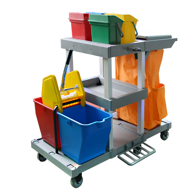 YJ Series Cleaning Cart Hotel Rooms Property Cart Linen Bag Cleaning Tools Multi Functional Hand Pushed Utility Cart
